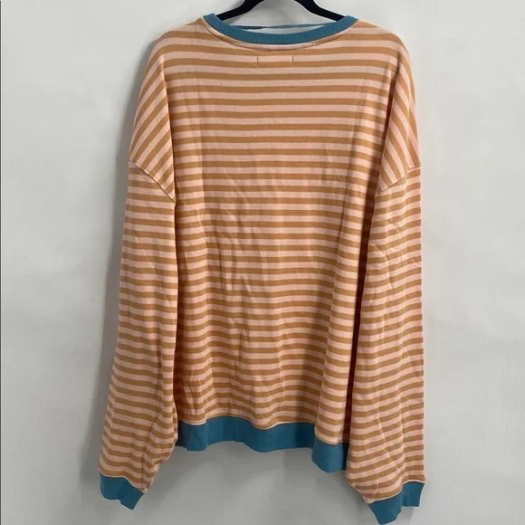 NWOT Free People Classic Crew Striped Sweater Oversized Casual Size Large - Picture 8 of 9